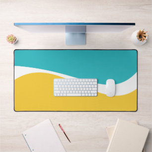Vagues simples 2 en Turquoise, Jaune et Blanc
