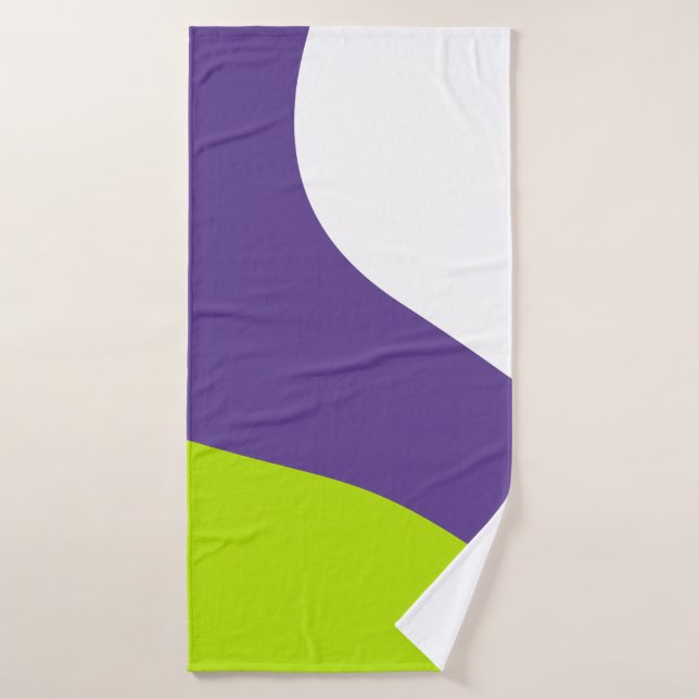 Vagues simples en vert citron vert et violet (Serviette de bain)