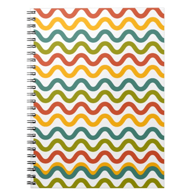 "Vagues Super vibrantes - Carnet esthétique rétro  (Devant)