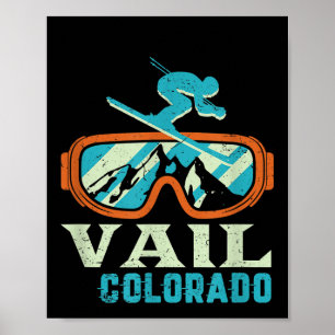Vail Colorado Bergsee-Zauber Vintages Langlaufen u Poster