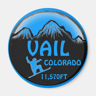 Vail Colorado, blauer Snowboard-Kunstmagnet Magnet