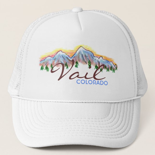 Vail Colorado Gebirgskunsthut Truckerkappe (Vorderseite)