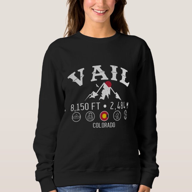 Vail Colorado Minimalistische Souvenirs Sweatshirt (Vorderseite)