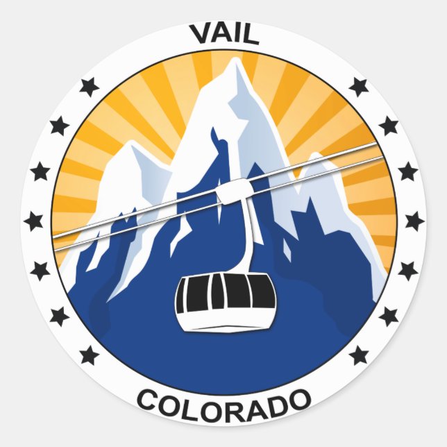 Vail Colorado Runder Aufkleber (Vorderseite)