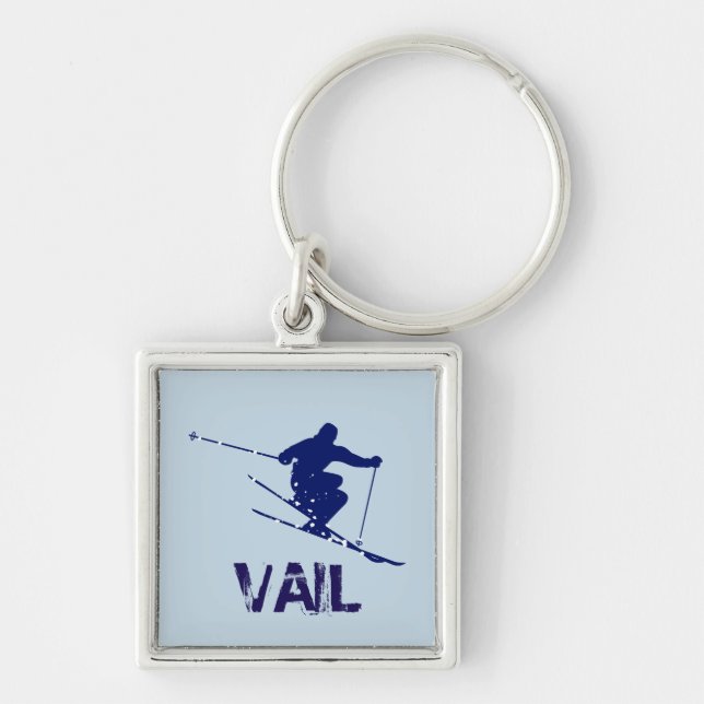 Vail Colorado Skifahrer Schlüsselanhänger (Vorne)