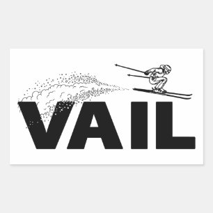 Vail Colorado Skispringer Rechteckiger Aufkleber