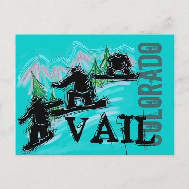 Vail Colorado Snowboarder Postkarte (Vorderseite)