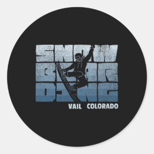 Vail Colorado Snowboarding Resort Cooler Vintager Runder Aufkleber