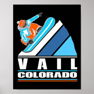 Vail Colorado - Vintager Snowboarder Poster