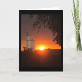 Vail, Iowa-Silo-Sonnenuntergang-Gruß-Karte Karte