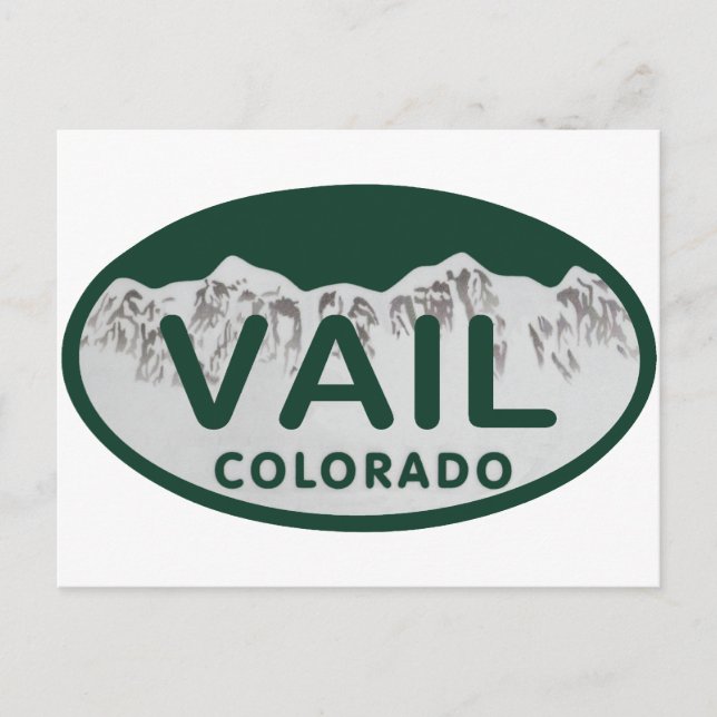 Vail Licence Oval Postkarte (Vorderseite)
