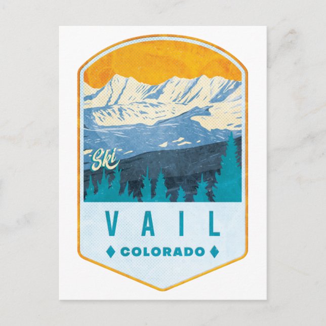 Vail Ski Abzeichen Postkarte (Vorderseite)