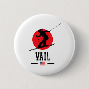 Vail Usa Skigebiet Rocky Mountains Amerikanischer  Button