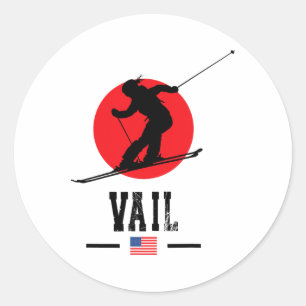 Vail Usa Skigebiet Rocky Mountains Amerikanischer  Runder Aufkleber