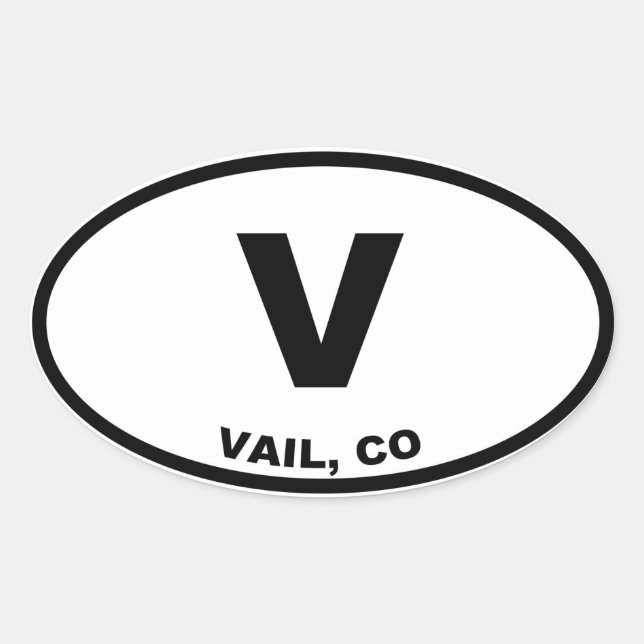 Vail V Ovaler Aufkleber (Vorderseite)