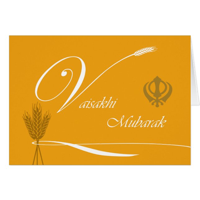Vaisakhi Moubarak, Grain, Ruban, Khanda (Devant horizontal)