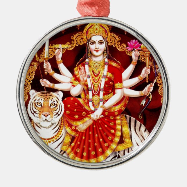 VAISHNO DEVI HINDU-GÖTTIN ORNAMENT AUS METALL (Vorne)