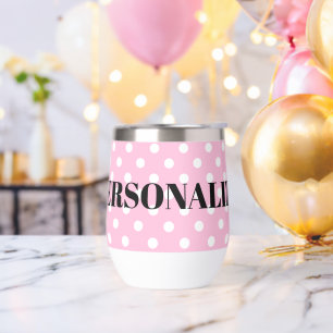Vaisseau à vin motif de polkadot personnalisé