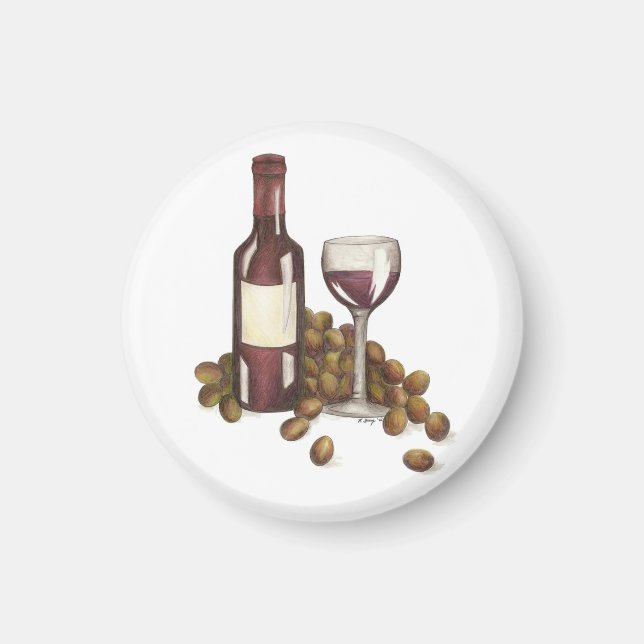 Vaisseau Bouteille Rouge Vin Bar Magnet (Devant)