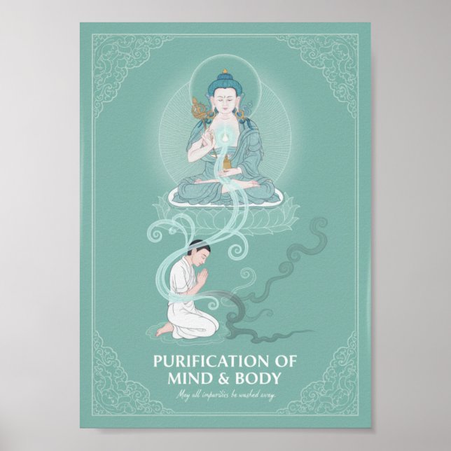 Vajrasattva Purification Tibetan Buddhist Art Poster (Vorne)