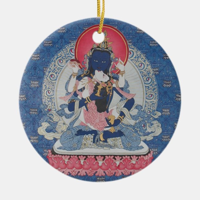 Vajrasattva und Gemahl-Verzierung Keramikornament (Vorne)