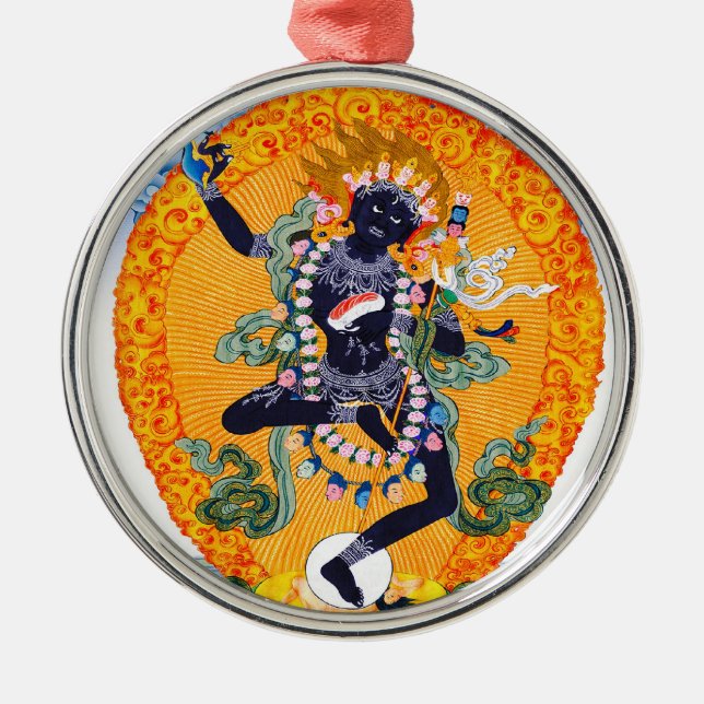 Vajravarahi cooler orientalischer Tibetaner Ornament Aus Metall (Vorne)