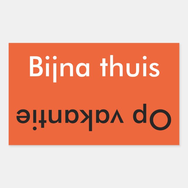 Vakantie/Thuis  Koffer sticker (Vorderseite)