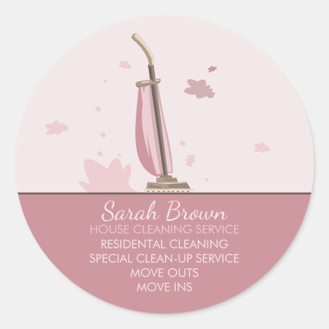 Vakuum Cleaner House Behalte Pro Service Runder Aufkleber (Vorderseite)