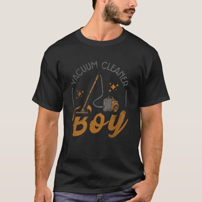 Vakuumreiniger Junge Coole Reinigung T-Shirt (Vorderseite)