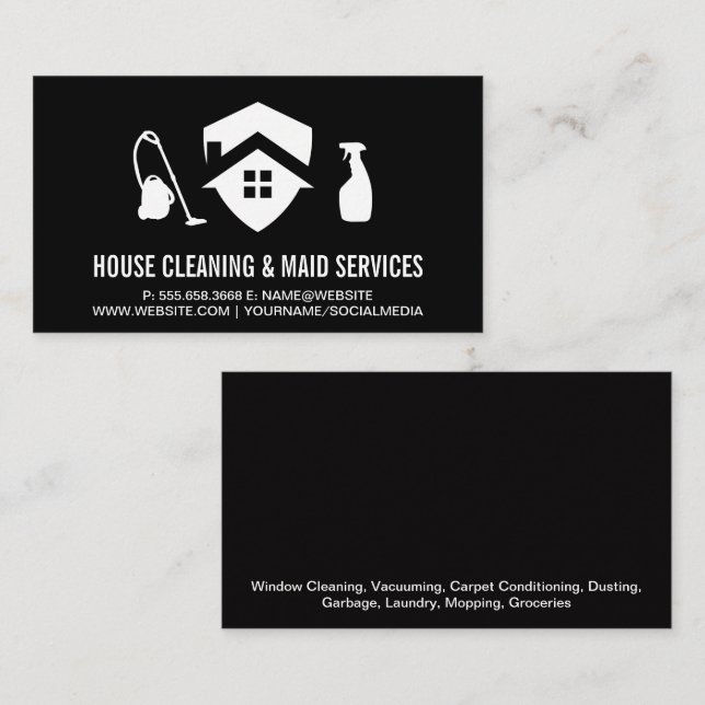 Vakuumreinigungstauchspray | Reiniger Visitenkarte (Vorne/Hinten)