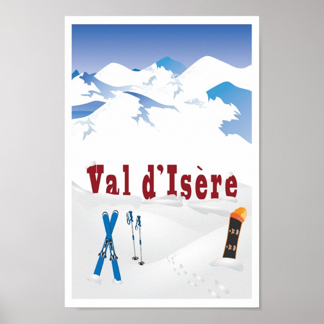 Val d’Isère, Alpes françaises, Affiche de ski (Devant)