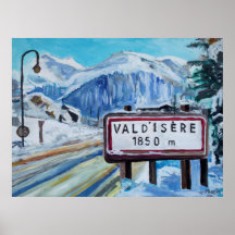 Val d’Isère Peinture – Affiche Alpes françaises