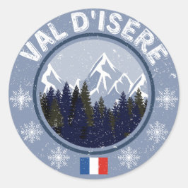 Val D’Isère Skistation Runder Aufkleber