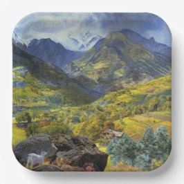 Val d'Aosta (Majestic Italia Alpine Landschaft) Pappteller