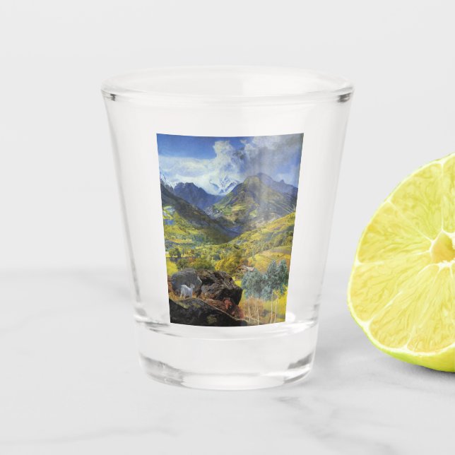 Val d'Aosta (Majestic Italia Alpine Landschaft) Schnapsglas (Vorderseite)