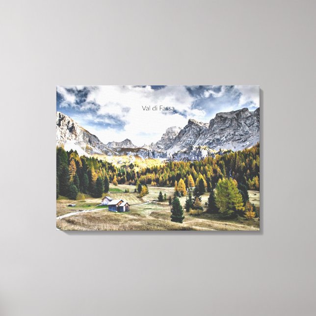 Val di Fassa, Trentino, Italien Leinwanddruck (Vorderseite)