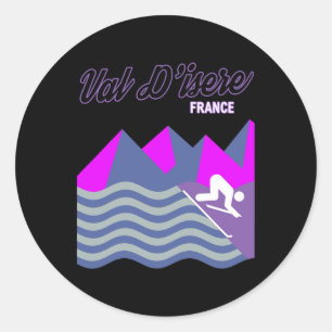 Val D'isere Französische Alpen Frankreich Skigebie Runder Aufkleber