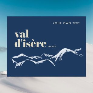 Val d'Isère hingekritzelte Berglandschaft Postkarte
