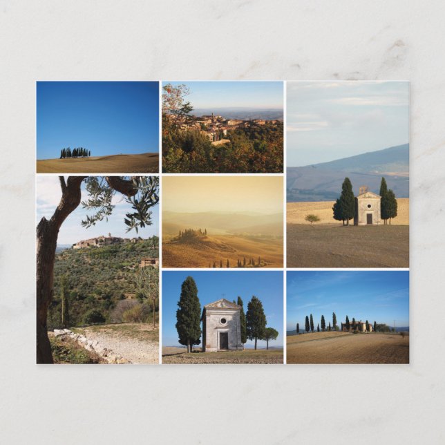 Val d'Orcia - Collage Postkarte (Vorderseite)