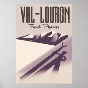 Val-Louron, France poster de voyage ski