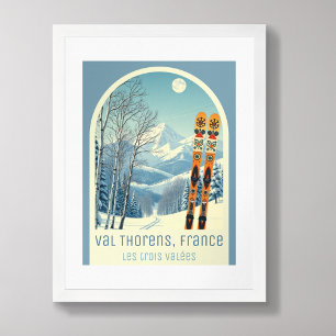 Val Thorens France Les trois Vallées ski Poster