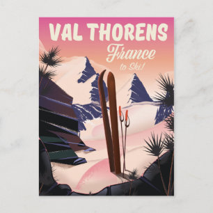 Val Thorens, Frankreich Ski-Plakat Postkarte