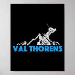 Val thorens Skifahren Snowboarden Frankreich Resor Poster
