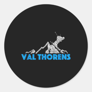 Val Thorens Skifahren Snowboarden Frankreich Resor Runder Aufkleber