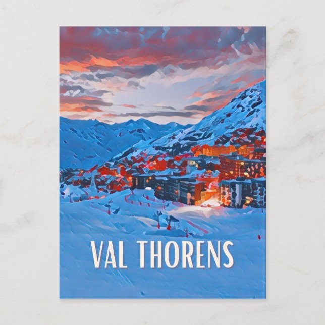 Val Thorens Skistation Postkarte (Vorderseite)