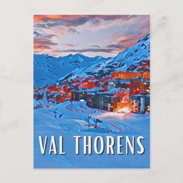 Val Thorens Skistation Postkarte (Vorderseite)