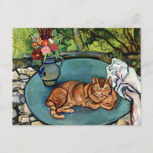 Valadon - Raminou und Pitcher mit Nelken Postkarte