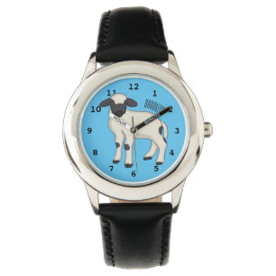 Valais Blacknose sheep cartoon illustration Armbanduhr