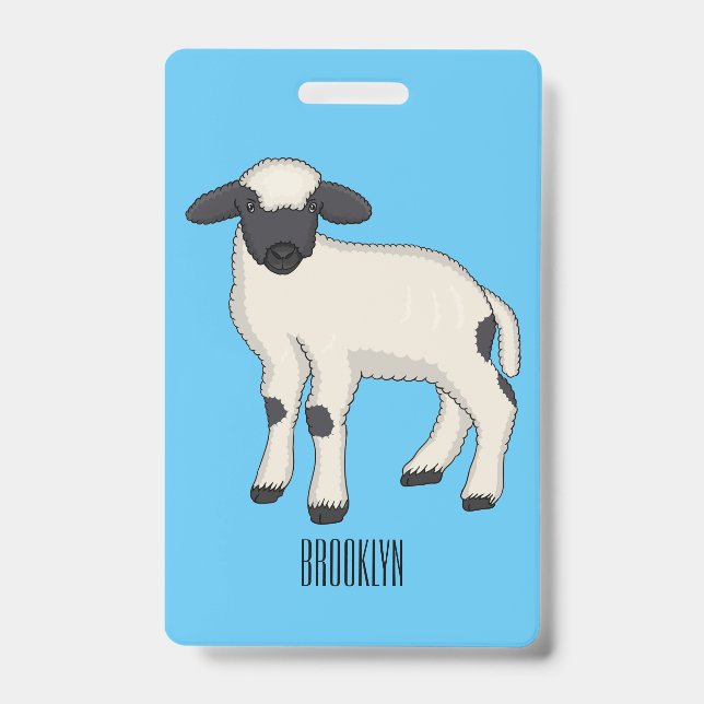 Valais Blacknose sheep cartoon illustration Ausweis (Vorderseite)