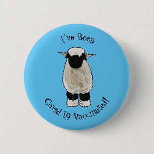 Valais Blacknose sheep cartoon illustration Button